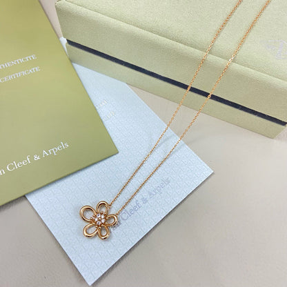 [LUXE]FLOWERLACE NECKLACE 5 DIAMONDS