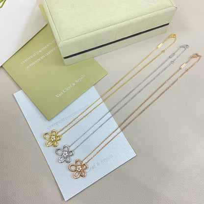[LUXE]FLOWERLACE NECKLACE 5 DIAMONDS