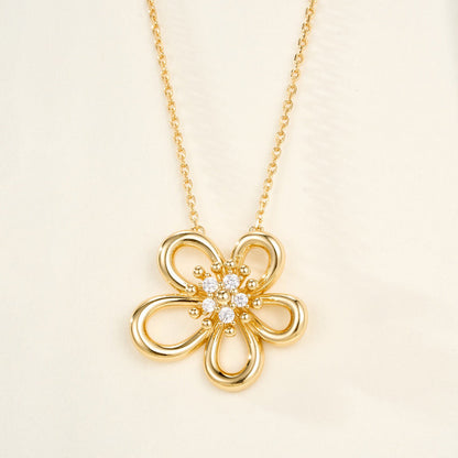 [LUXE]FLOWERLACE NECKLACE 5 DIAMONDS