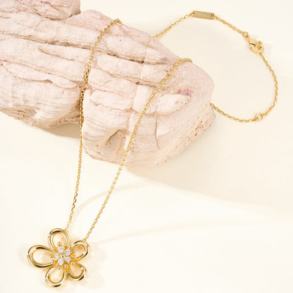 [LUXE]FLOWERLACE NECKLACE 5 DIAMONDS