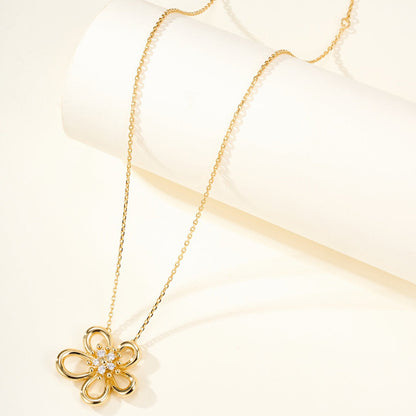 [LUXE]FLOWERLACE NECKLACE 5 DIAMONDS