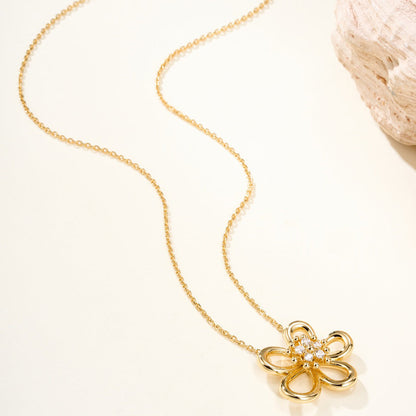 [LUXE]FLOWERLACE NECKLACE 5 DIAMONDS