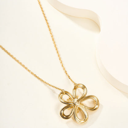 [LUXE]FLOWERLACE NECKLACE 5 DIAMONDS