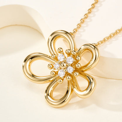 [LUXE]FLOWERLACE NECKLACE 5 DIAMONDS