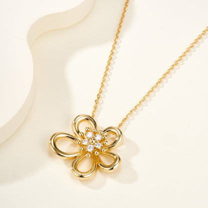 [LUXE]FLOWERLACE NECKLACE 5 DIAMONDS