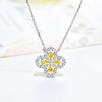 [LUXE] COLLAR DE LAZO CON MOTIVO COMPLETO DE DIAMANTE DE 16 MM EN MÚLTIPLES COLORES