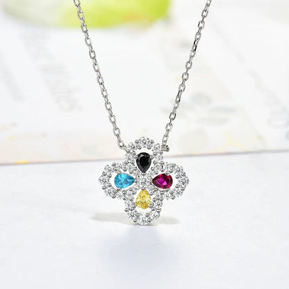 [LUXE] COLLAR DE LAZO CON MOTIVO COMPLETO DE DIAMANTE DE 16 MM EN MÚLTIPLES COLORES