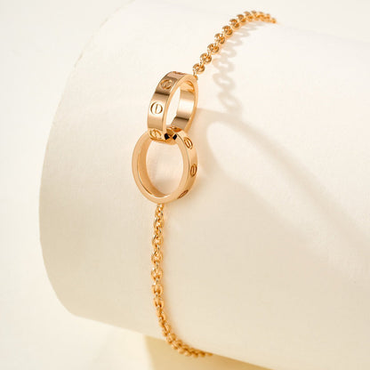 [LUXE] LOVE BRACELET DOUBLE RING