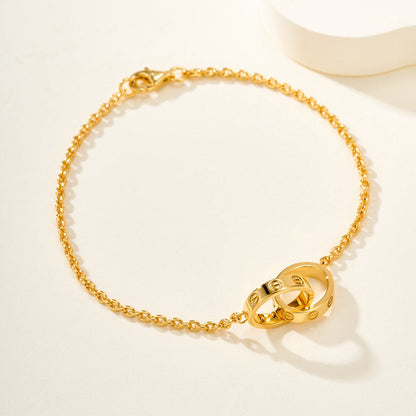 [LUXE] LOVE BRACELET DOUBLE RING