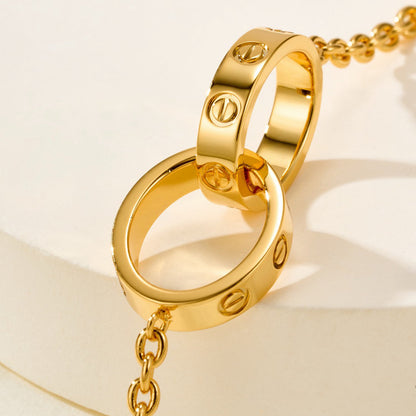 [LUXE] LOVE BRACELET DOUBLE RING