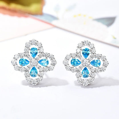 [LUXE] PENDIENTES DE ARO CON MOTIVO COMPLETO DE DIAMANTE 16 MM