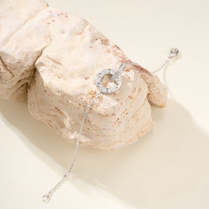 [LUXE] LOVE DOUBLE RING FULL DIAMOND BRACELET