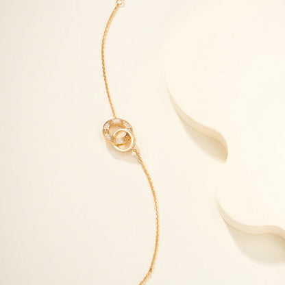 [LUXE] LOVE DOUBLE RING FULL DIAMOND BRACELET