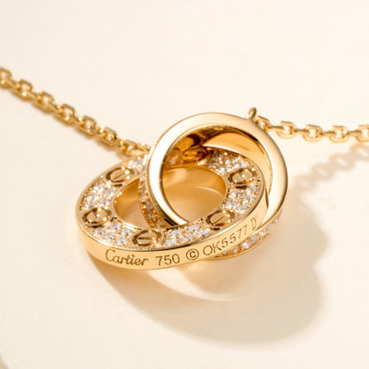 [LUXE] LOVE DOUBLE RING FULL DIAMOND BRACELET