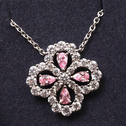 [LUXE] COLLAR DE LAZO CON MOTIVO COMPLETO DE DIAMANTE DE 16 MM EN MÚLTIPLES COLORES