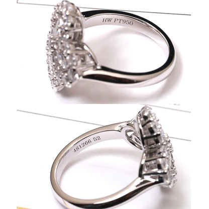 [LUXE] ANILLO DE ARO CON MOTIVO COMPLETO DE DIAMANTE, 16 MM DE PLATA