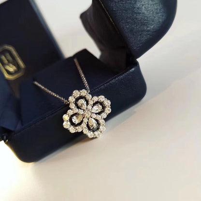 [LUXE] COLLAR DE LAZO CON MOTIVO COMPLETO DE DIAMANTE DE 16 MM EN MÚLTIPLES COLORES