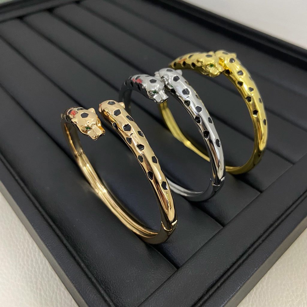 [LUXE] PANTHERE DOUBLE HEADED OPEN BRACELET