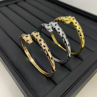 [LUXE] PANTHERE DOUBLE HEADED OPEN BRACELET