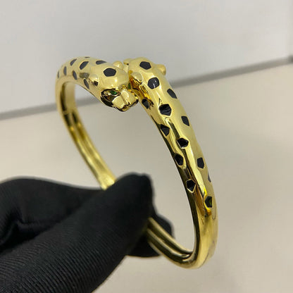 [LUXE] PANTHERE DOUBLE HEADED OPEN BRACELET