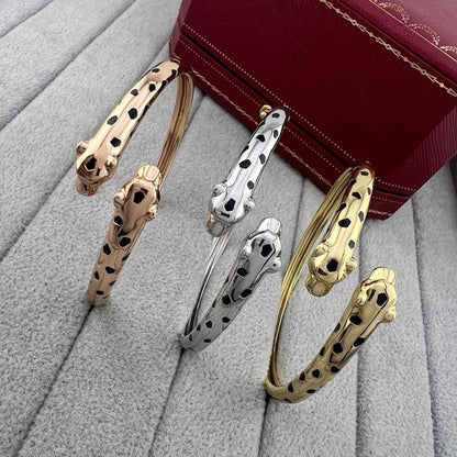 [LUXE] PANTHERE DOUBLE HEADED OPEN BRACELET