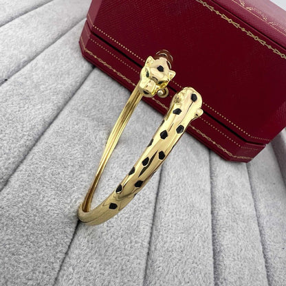 [LUXE] PANTHERE DOUBLE HEADED OPEN BRACELET