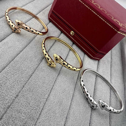 [LUXE] PANTHERE DOUBLE HEADED OPEN BRACELET