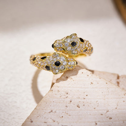 [LUXE] PANTHERE DOUBLE HEADED FULL DIAMOND  RING