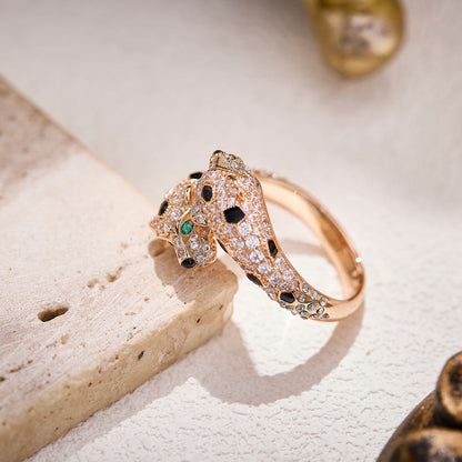 [LUXE] PANTHERE DOUBLE HEADED FULL DIAMOND  RING