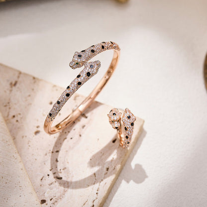 [LUXE] PANTHERE DOUBLE HEADED FULL DIAMOND  RING