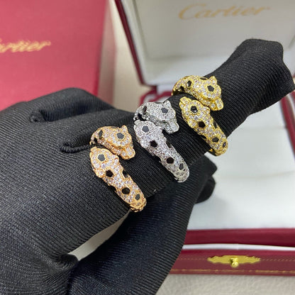 [LUXE] PANTHERE DOUBLE HEADED FULL DIAMOND  RING