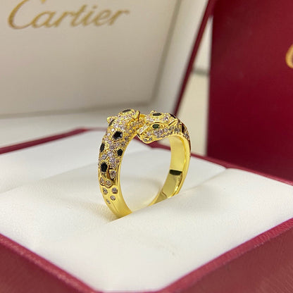 [LUXE] PANTHERE DOUBLE HEADED FULL DIAMOND  RING