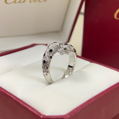 [LUXE] PANTHERE DOUBLE HEADED FULL DIAMOND  RING