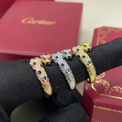 [LUXE] PANTHERE DOUBLE HEADED FULL DIAMOND  RING