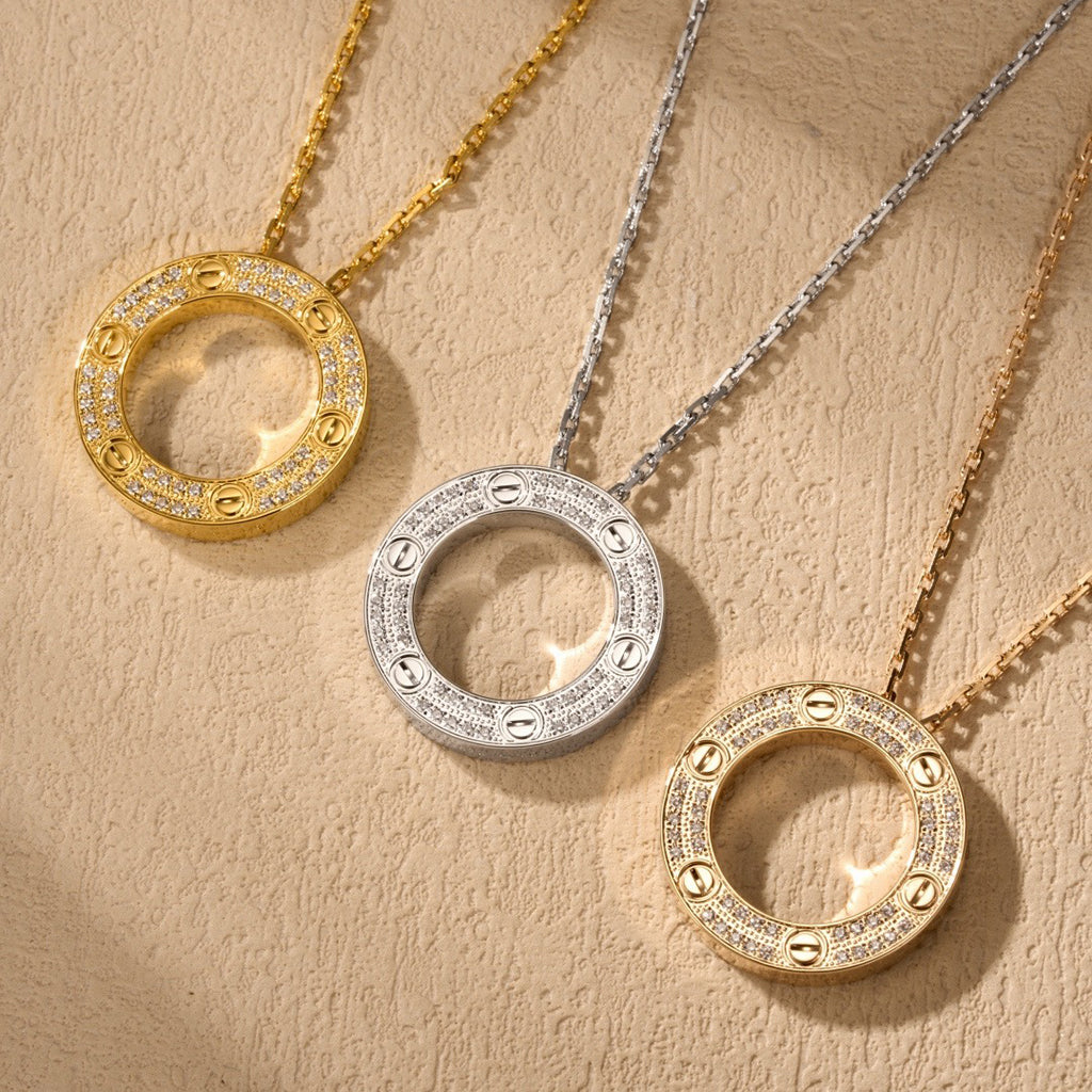 [LUXE] LOVE NECKLACE 16MM  FULL DIAMOND