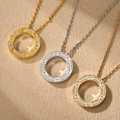 [LUXE] LOVE NECKLACE 16MM  FULL DIAMOND