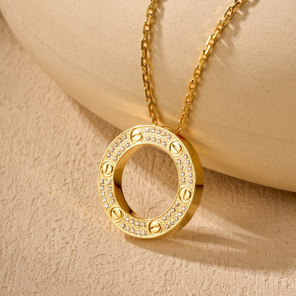 [LUXE] LOVE NECKLACE 16MM  FULL DIAMOND