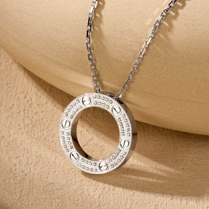 [LUXE] LOVE NECKLACE 16MM  FULL DIAMOND
