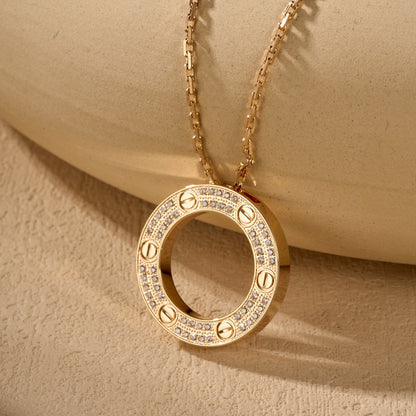 [LUXE] LOVE NECKLACE 16MM  FULL DIAMOND