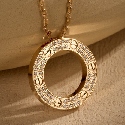 [LUXE] LOVE NECKLACE 16MM  FULL DIAMOND