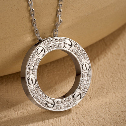 [LUXE] LOVE NECKLACE 16MM  FULL DIAMOND