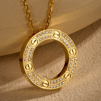 [LUXE] LOVE NECKLACE 16MM  FULL DIAMOND
