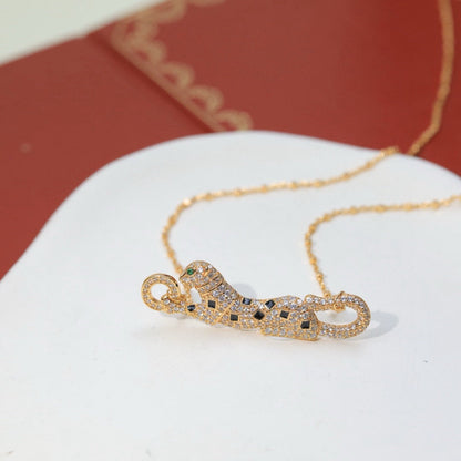 [LUXE] PANTHERE PAVED DIAMOND NECKLACE
