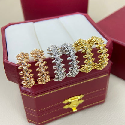 [LUXE] CLASH 6.4MM FULL DIAMOND SMALL EARRINGS