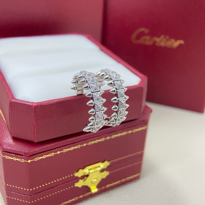 [LUXE] CLASH 6.4MM FULL DIAMOND SMALL EARRINGS