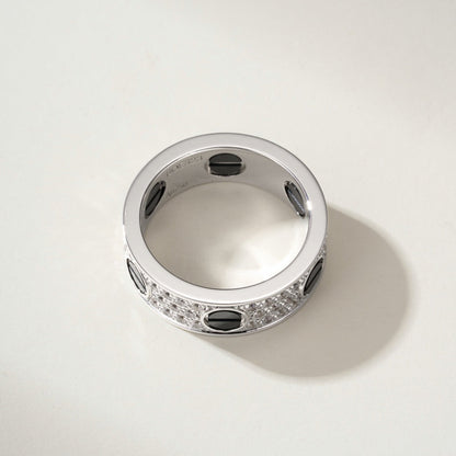 [LUXE] LOVE RING 5.5MM DIAMONDS PAVED CERAMIC