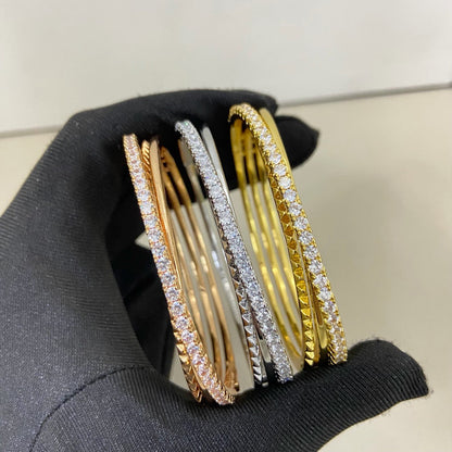 [LUXE] ETINCELLE HALF-PAVED DIAMOND BRACELET