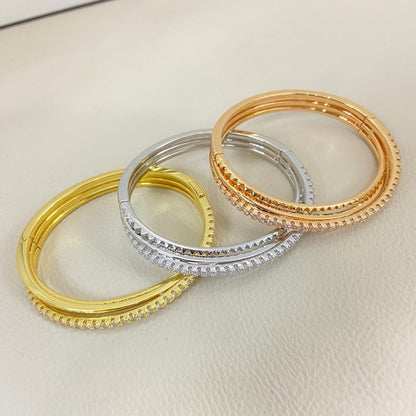 [LUXE] ETINCELLE HALF-PAVED DIAMOND BRACELET