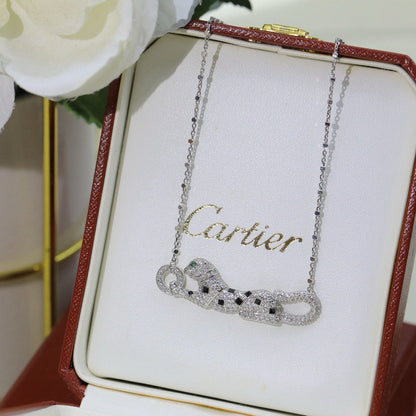 [LUXE] PANTHERE PAVED DIAMOND NECKLACE