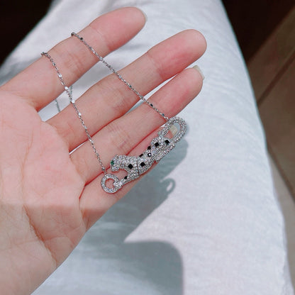 [LUXE] PANTHERE PAVED DIAMOND NECKLACE